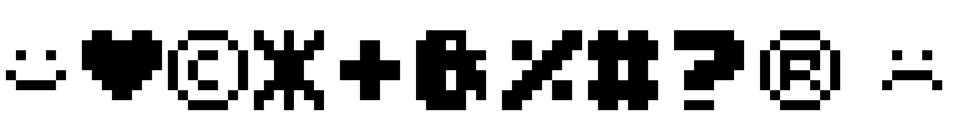 Techboi Pixels symbols and glyphs